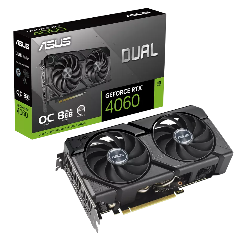 ASUS Dual GeForce RTX 4060 EVO OC Edition 8GB GDDR6 graphics card