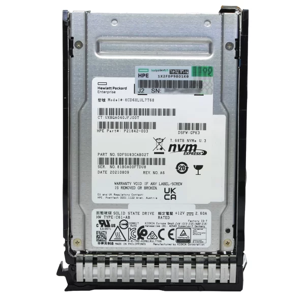 اس اس دی HPE مدل P20135-B21 ظرفیت 7.68TB ترابایت NVMe