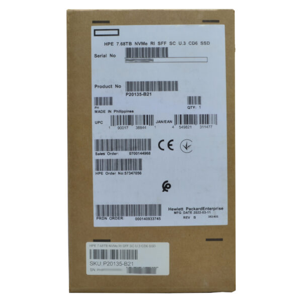 اس اس دی HPE Retail Pack مدل P20135-B21 ظرفیت 7.68TB ترابایت NVMe